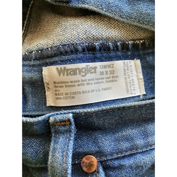 VTG Wrangler Jeans Mens 36X32 Blue Denim Western Cowboy Cut 13MWZ Costa Rica - Picture 7 of 7